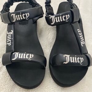 Juicy Couture Black Platform Strappy Sandals Size 7